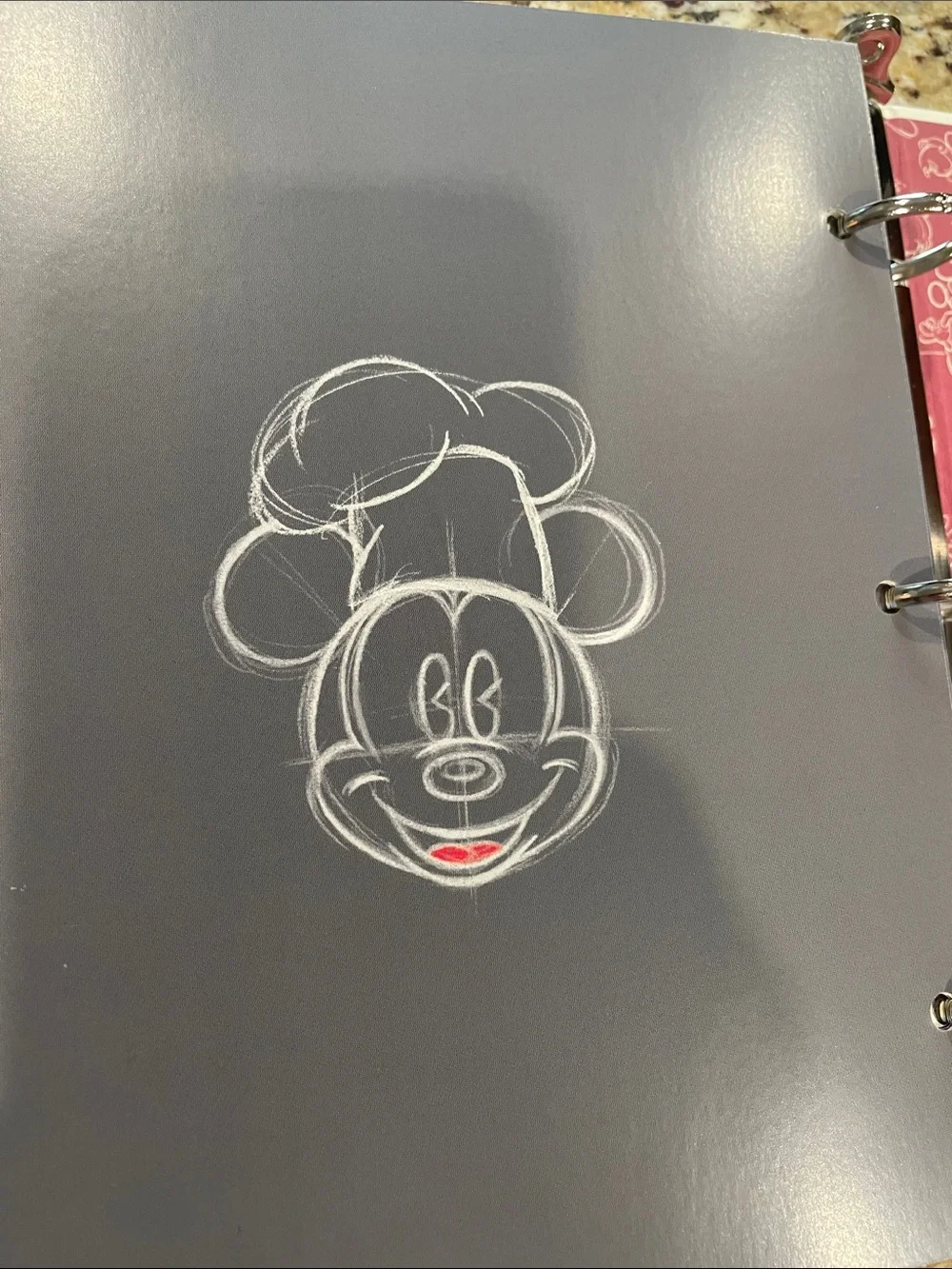 Disney Mickey Mouse Chef Recipe Binder in White and Pink